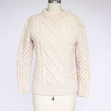 1970s Wool Knit Fisherman Sweater XS 