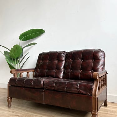 Vintage Vegan Leather Sofa