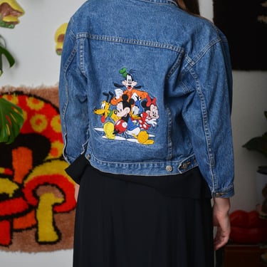 Vintage Disney Family Cropped Denim Jacket – 90s/Y2K Magic 
