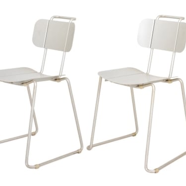 Italian Post-Modern Aluminum Side Chairs, 4