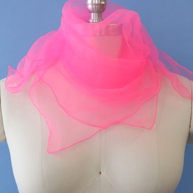 Frothy Pink Chiffon Scarf