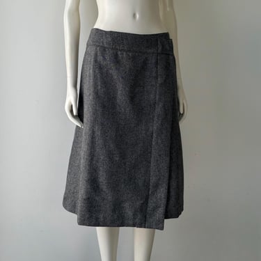 A/T Atsuro Tayama Gray Wool Midi Wrap Skirt 36 / S 