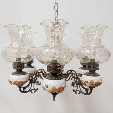 Antique Capodimonte Style Chandelier | Hand-painted Porcelain | Luxurious Porcelain Chandelier | Six Arm Chandelier | Italy | 30s | 