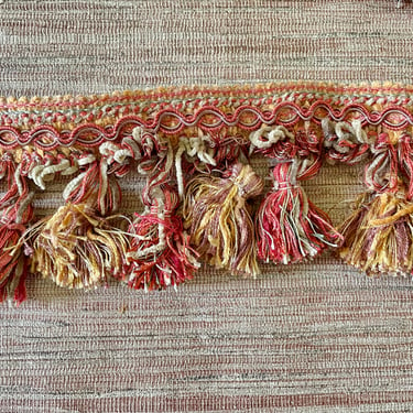 Vintage 3" Tassel Trim - 10 Yards - Gold Copper Tan Light Brown - Curtain and Throw Cushion Accent 