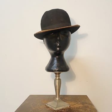 Antique Bellemont Bowler Hat - Early 1900s Gangster Hats - Rare Old World Black Headwear - Peaky Blinders - Tom Hardy - Cool Patina 