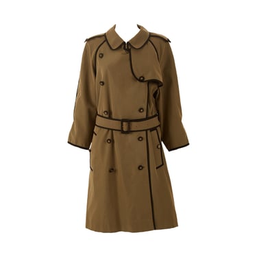 Chanel Army Green Logo Button Trench Coat