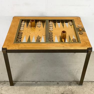 Mid-Century Italian Backgammon Table by Tommaso Barbi Design 
