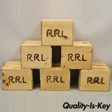 RRL Wooden Sliding Lid Crate Ralph Lauren? Perishable Burn Mark Storage Box