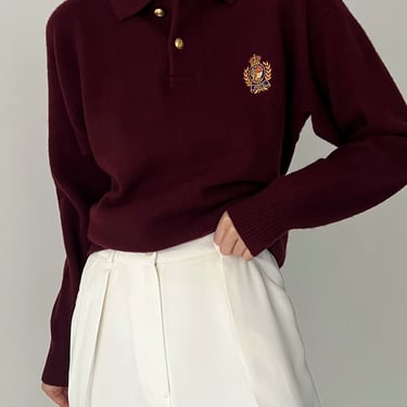 Ralph Lauren Merlot Crest Wool Sweater