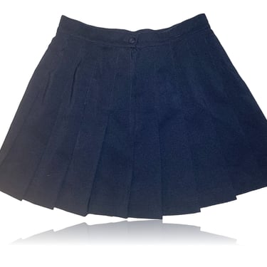 90s Vintage Navy Pleated Tennis Skirt Y2K// High Waisted Mini Athletic Skirt // Tail // Size 6 