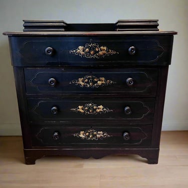 Antique 4 Drawer hand Painted Dresser w/2 Small Storage Compartments BG273-10