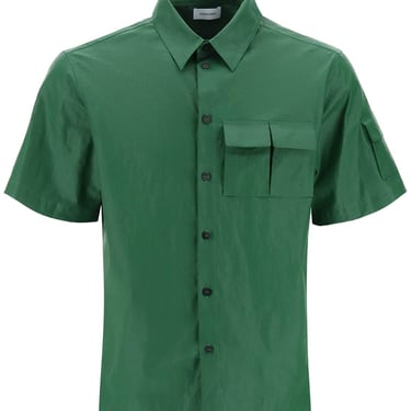 Ferragamo Short-Sleeved Linen Shirt With Coated Men