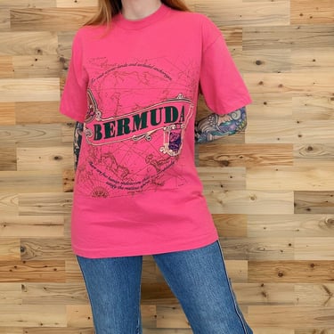 Vintage 90's Bermuda Retro Souvenir Travel Tee Shirt T-Shirt 