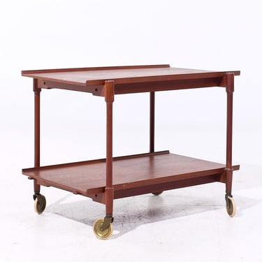 Poul Hundevad for Domus Mid Century Danish Teak Expanding Serving Bar Cart - mcm 