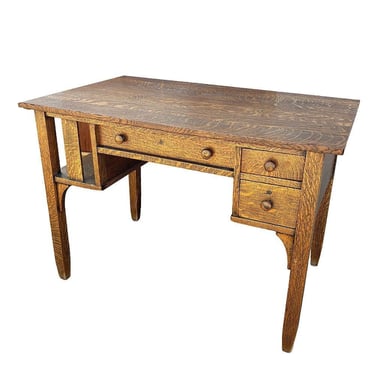 Arts & Craft Mission 3 Drawer Oak Wrighting Desk 