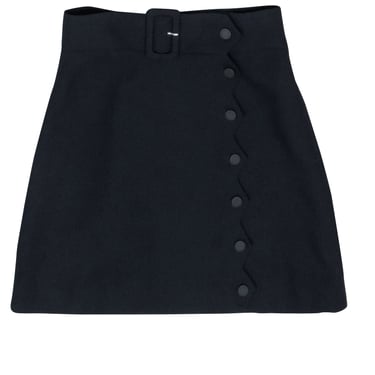 Sandro - Navy Snap Button Wrap Skirt Sz 4