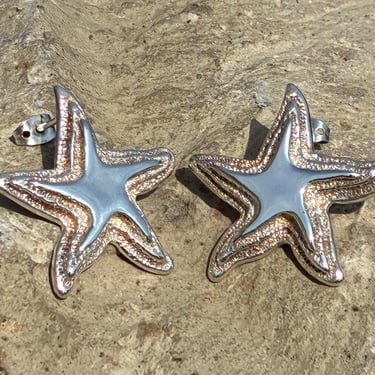D'Molina ~ Vintage Mexico Sterling Silver Starfish Post / Stud Earrings 