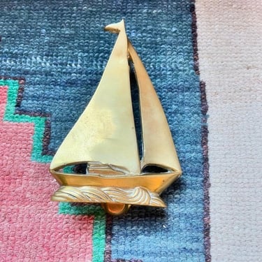 Brass Sailboat Door Knocker, 1979 