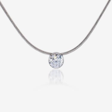 B.Tiff - 1 ct. Solitaire Pendant - Stainless Steel