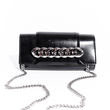 GIVENCHY Black Leather Chain Clutch
