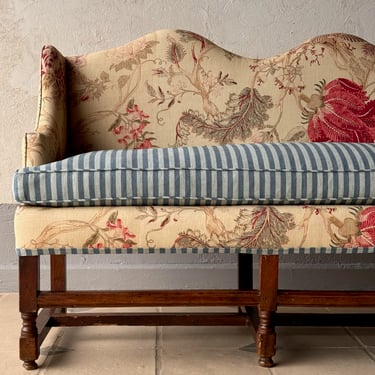 18th C. Louis XIII Style Provincial Sofa with Scalloped Back