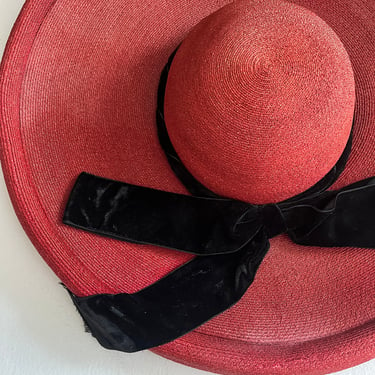 1940s Italian Made Wide Brimmed Hat New York Creation Vintage Hat 