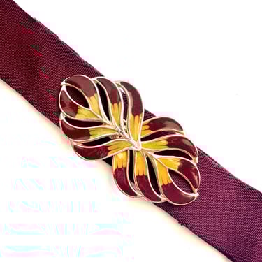 Vintage 70s 80s Gold Leaf Belt 1970s 1980s Dark Red Wide Elastic Belt 