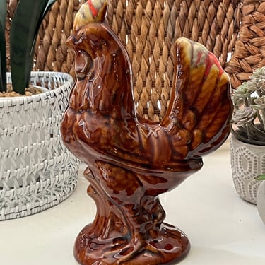 Vintage Drip Ware Rooster, Ceramic, Chicken, Vintage Home Kitchen Dining 