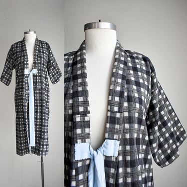 Vintage Handmade Plaid Kimono Robe 