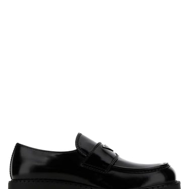 Prada Men Black Leather Loafers