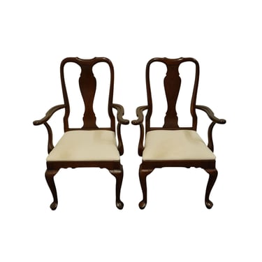 Set of 2 ETHAN ALLEN Georgian Court Solid Cherry Traditional Style Dining Arm Chairs 11-6211A 