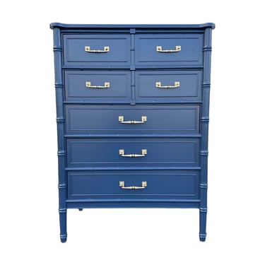 Lacquered Faux Bamboo Dresser in Blue - | The Resplendent Crow - St. Louis,  MO | ATTIC
