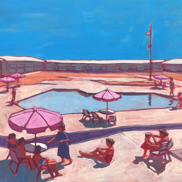 Pool #39  | Original Painting on Canvas, 40