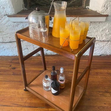 Mid century bar cart Danish modern bar cart teak bar cart 