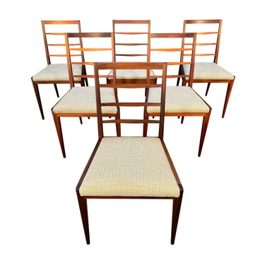6 Vintage Mid Century Modern Mahogany Dining Chairs by McIntosh 