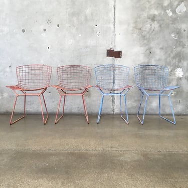 Set of Four Vintage Outdoor Chairs By Harry Bertoia For Knoll