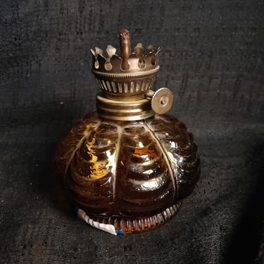 Mini Amber Oil Lamp Base 3.5 x 4.5 x 3.5