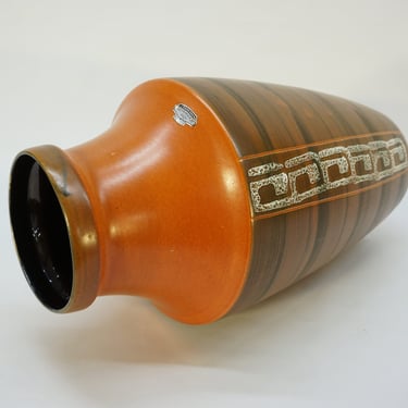 Vintage XL Ceramic Vase / 70s Vase / Germany / Ceramic Vase / Mid Century Modern / German Pottery / Orange Vase / Space Age / POP Art 
