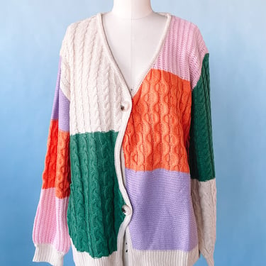 Colorful Mixed Knit Cardigan