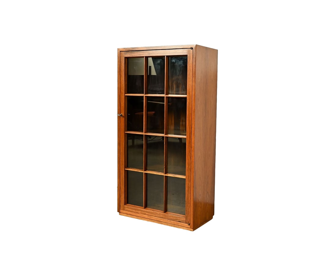 Rosewood China Cabinet Display Case Bruksbo Wall Unit Danish Modern ...