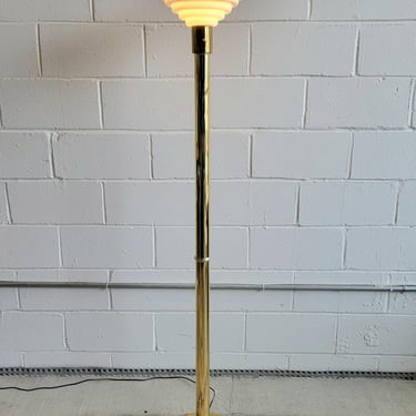 1980s 3 Way Art Deco Torchiere Floor Lamp