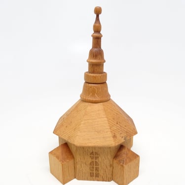 Vintage Swedish Wooden Church House, Hand Made of Wood for Christmas Putz or Nativity,  Toy 