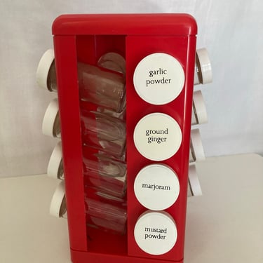 Vintage Copco Red Spice Rack Rotating Holder 