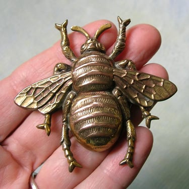 Large Vintage Joseff Bee Brooch Pin, Brass Joseff Insect Pin, Joseff Bee Brooch (#4520) 