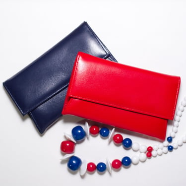 Vintage 1960s Wallet Red or Navy Blue 