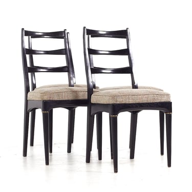 Svante Skogh for Seffle of Sweden Mid Century Ebonized Dining Chairs - Set of 4 - mcm 