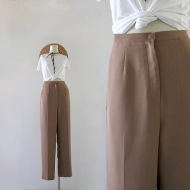 woven mocha trousers - 8 