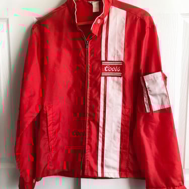 60's Vintage Red & White Stripe Coors Mens RACING JACKET 60's Vintage Red & White Stripe Coors Mens RACING JACKET