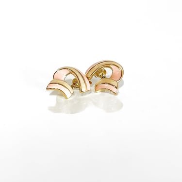 1980s Ivory & Pink Swirl Earrings