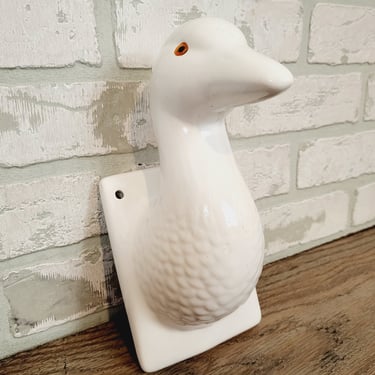 Ceramic Goose/Swan/Duck with Kitchen Towel Holder 